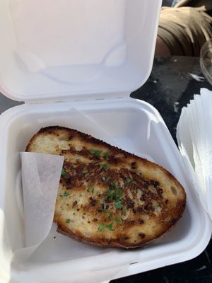 Garlic bread  at Roasted and Raw in Oakland