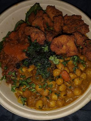 Curry ragout bowl w ck'n. Big portion! at Roasted and Raw in Oakland