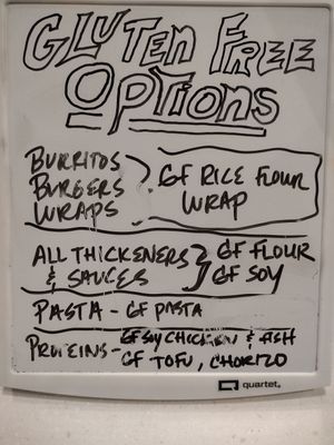 Lots of gluten free at Roasted and Raw in Oakland