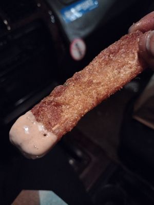 The crispiest, dense fluff,.well seasoned cassava French fry everrrr at Roasted and Raw in Oakland