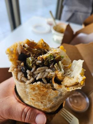 Breakfast burrito at Roasted and Raw in Oakland