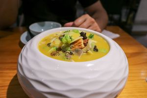 corn cream soup at Jiǎn Dān 笕箪 - Times Square in Shanghai