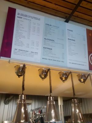 Menu at Baked Cafe in Whitehorse