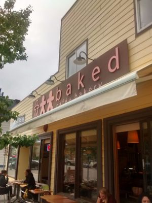 Outside at Baked Cafe in Whitehorse