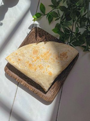 Tic Toc wrap. Choice of protein: tofu, soya “chicken” and jackfruit. Choice of sauce: devil sauce, teriyaki, sriracha mayo, red curry and peanut sauce  at Be Mine Bar & Bistro in Helsinki