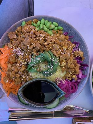 Vegan poke bowl with vegan mince meat   at Be Mine Bar & Bistro in Helsinki