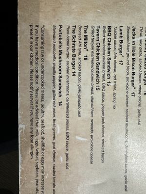 Menu  at Local Goat in Pigeon Forge