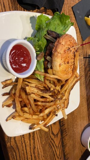 The schrute burger with no aioli  at Local Goat in Pigeon Forge