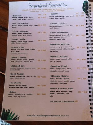 Speisekarte 4 at Tierra Verde in Mahahual
