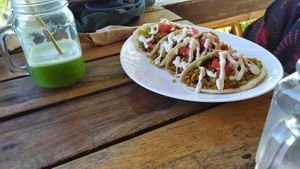 Tacos de chorizo at Tierra Verde in Mahahual