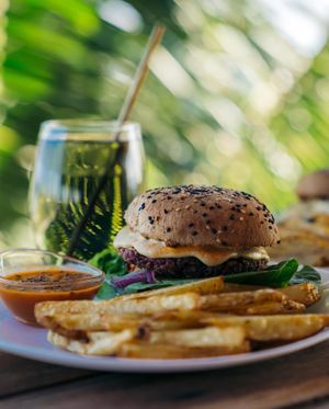 Satya Burger at Tierra Verde in Mahahual
