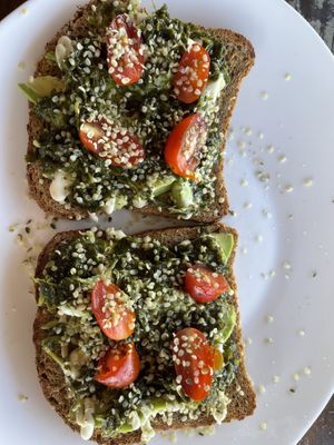 Avo toast  at Tierra Verde in Mahahual