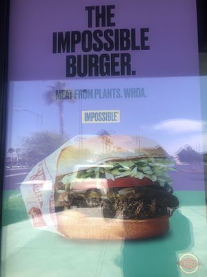 The sign on the window... with the glare from the sun ☀️  at Fatburger in Las Vegas