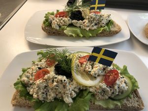 Sandwich on the National day in Sweden, June 6  at Kafe Stadsparken Huskvarna in Jonkoping
