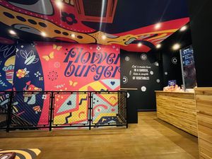 Inside at Flower Burger in London