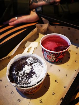 Choco love and crunchy raspby at Flower Burger in London