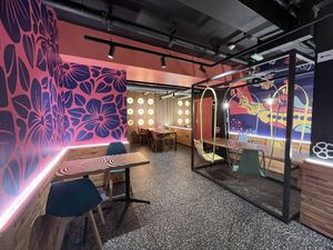 Downstairs   at Flower Burger in London