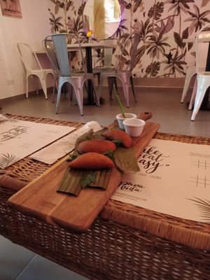 Empanadas at Pura Vida in Bogota