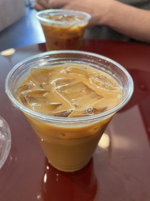 Iced oat rose cardamom latte  at The Flora Bakehouse in Seattle