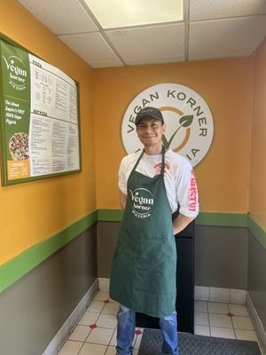 Owner! I love him & def support him!  at Vegan Korner in Grand Terrace