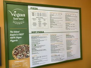 Menu inside restaurant   at Vegan Korner in Grand Terrace