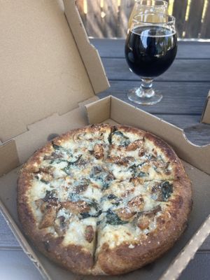 Small chicken Alfredo pizza   at Vegan Korner in Grand Terrace