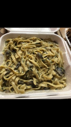 Fettuccine Alfredo!! 😍😍 at Vegan Korner in Grand Terrace