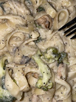 BEST ALFREDO PASTA EVER🤩🤩  I LOVE IT at Vegan Korner in Grand Terrace