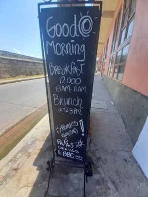board at Caffe Lunatico in Cartagena