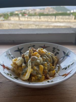 Vegan Calimari Ceviche  at Caffe Lunatico in Cartagena