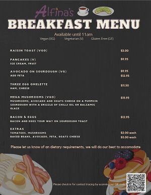 Breakfast at Alfina's Cake & Coffee in Eatons Hill
