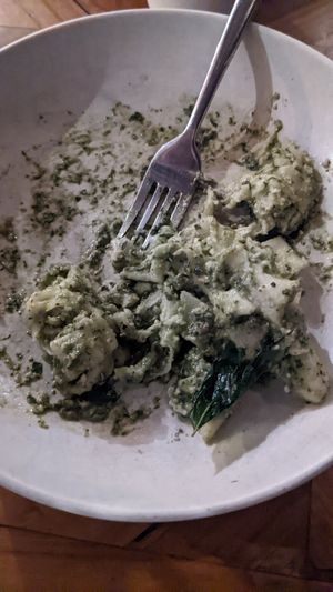 One piece of dough instead of pasta at Good Mantra in Canggu
