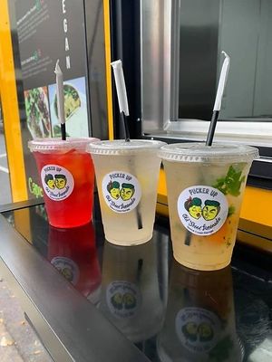 Hibiscus, traditional, and the featured mandarin mint lemonade! Fresh squeezed and amazing! at Pucker Up - East Central, Space Coast, Orlando in Cocoa