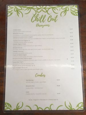 Breakfast Menu at Madre Selva in Mompiche