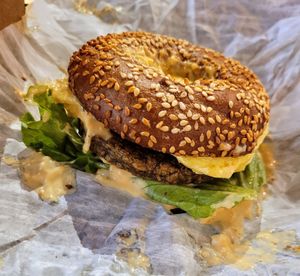 Bagel breakfast sandwich at Copper Branch in Nashville
