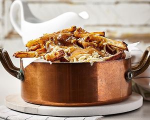 Poutine with Cremini Mushroom Sauce at Copper Branch in Nashville