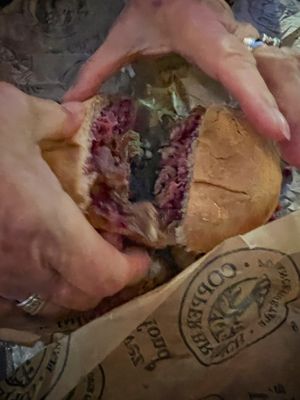 Mushroom burger  at Copper Branch in Nashville