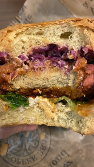 Nashville hot chicken sandwich   at Copper Branch in Nashville