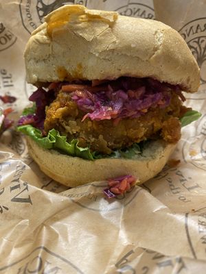 Nashville chicken sandwich   at Copper Branch in Nashville