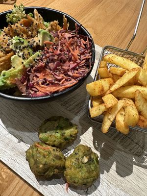 Avocado bowl & fries   at Copper Branch in Nashville