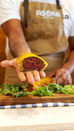 Beet Wellington at Asoka Plant-Based Market in Parede