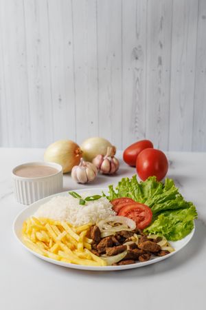 Tirinhas de soja aceboladas at Mistura Vegana in Guarulhos