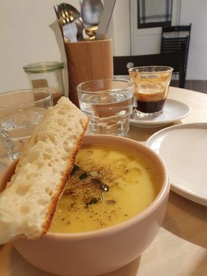Vegan soup and bread! at Little Aus - 리틀오스 in Busan