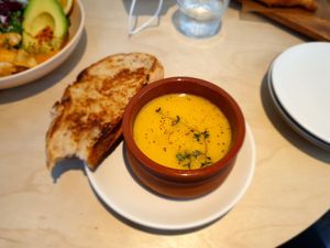 Vichyssoise (potatoe and leak soup) with Sourdough bread at Little Aus - 리틀오스 in Busan