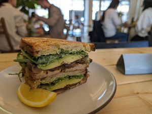 Vegan forest mushroom sandwich at Little Aus - 리틀오스 in Busan