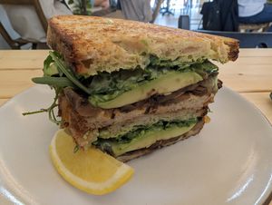 Vegan forest mushroom sandwich at Little Aus - 리틀오스 in Busan