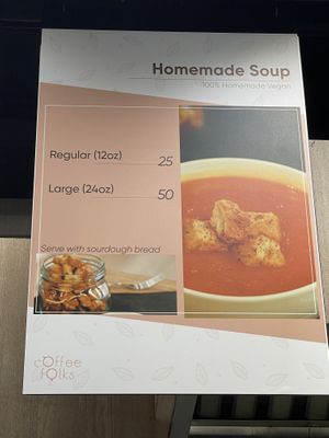 Soup menu   at Coffee Folks 咖啡人 in Kowloon
