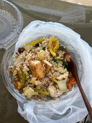 Buffet dishes with rice  at Tamachat Vegan Food - ธรรมชาติ in Koh Samui