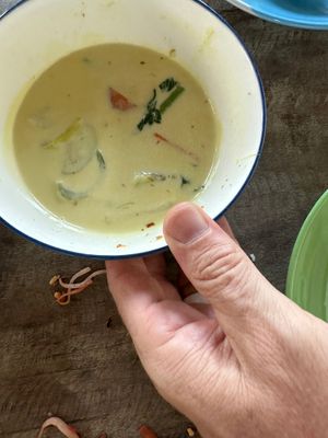 Green curry at Tamachat Vegan Food - ธรรมชาติ in Koh Samui