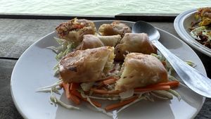 Delicious, hearty spring rolls  at Tamachat Vegan Food - ธรรมชาติ in Koh Samui